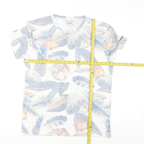 Tu Men's Multicoloured Tropical Floral Crew Neck T-Shirt Size M