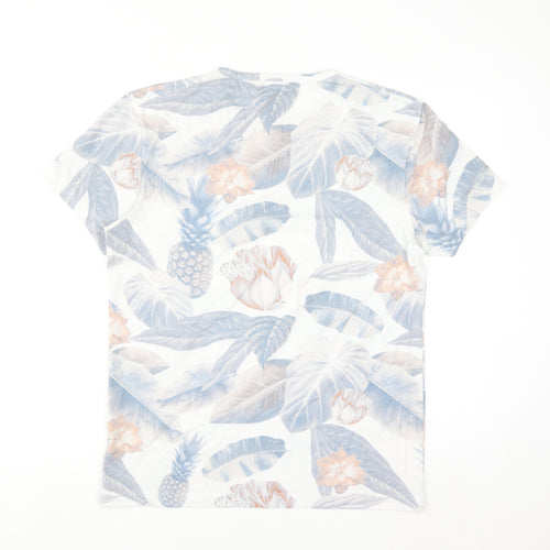 Tu Men's Multicoloured Tropical Floral Crew Neck T-Shirt Size M