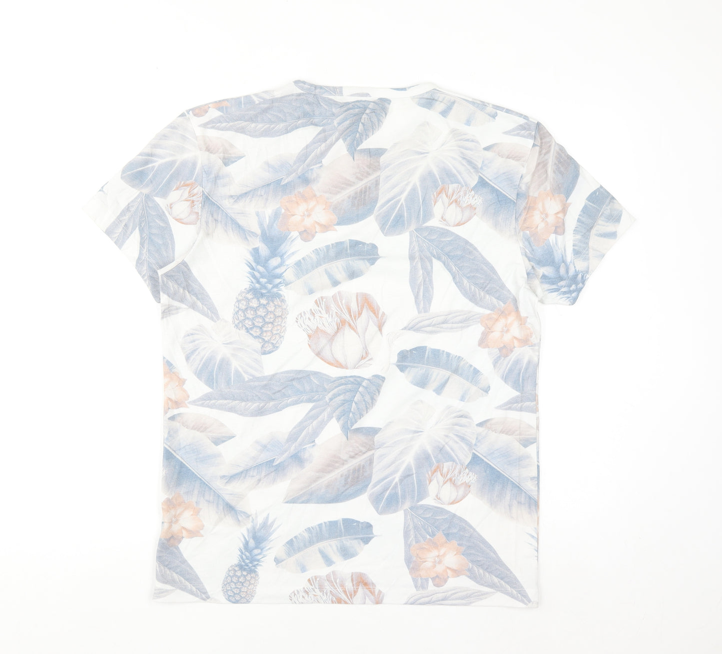 Tu Men's Multicoloured Tropical Floral Crew Neck T-Shirt Size M