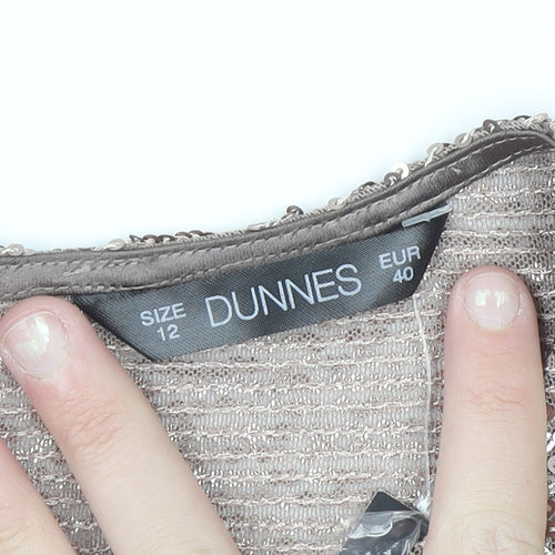 Dunnes Women’s Mocha Sequin Cropped Sleeveless Tank Top Size 12