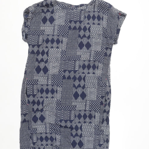 Cecil Women Blue Geometric Shift Dress Size M Viscose