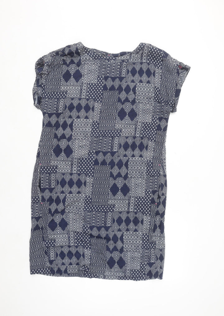 Cecil Women Blue Geometric Shift Dress Size M Viscose