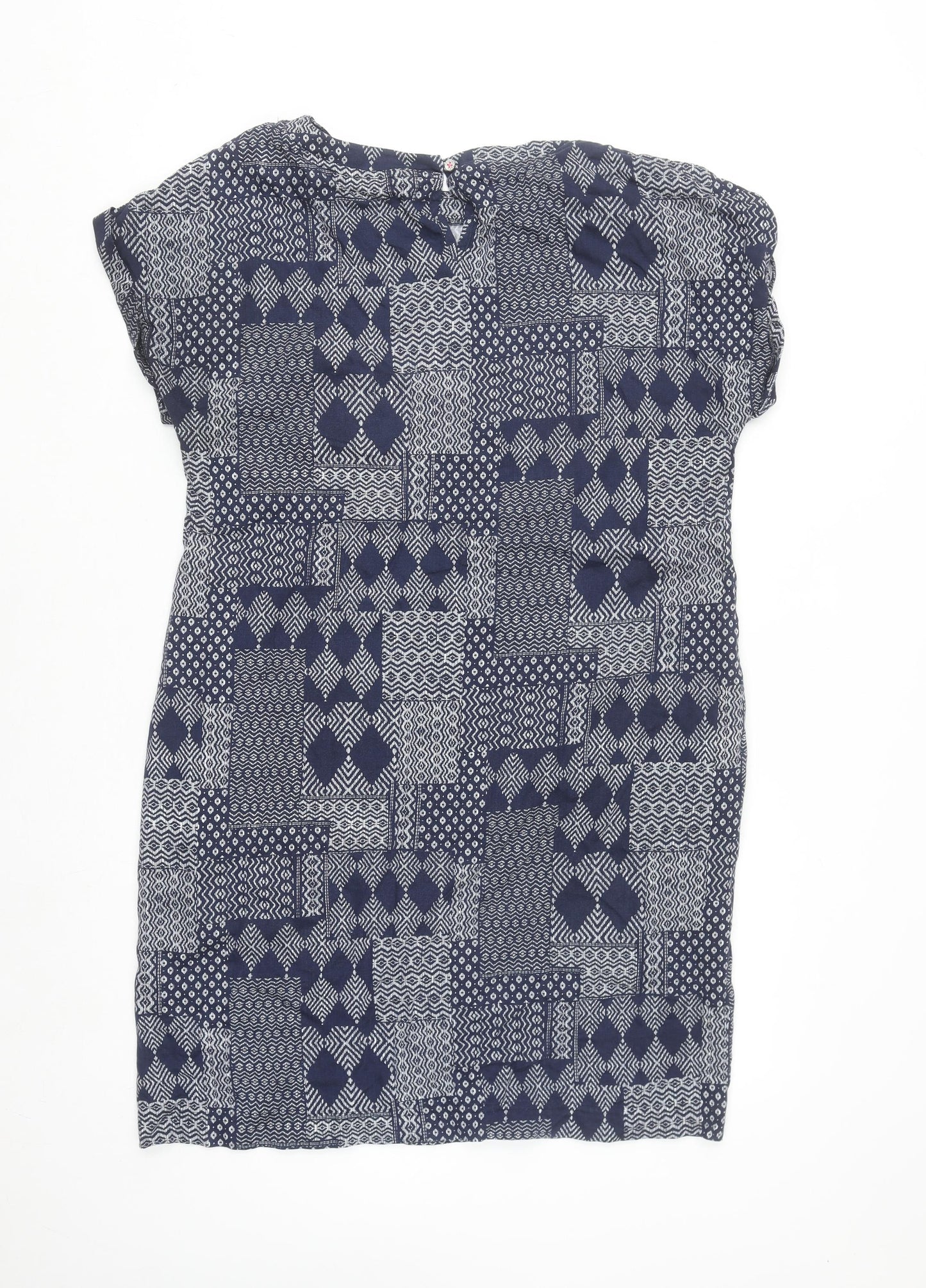 Cecil Women Blue Geometric Shift Dress Size M Viscose