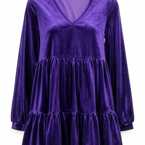 H&M Divided Women's Purple Velvet Swing Dress M