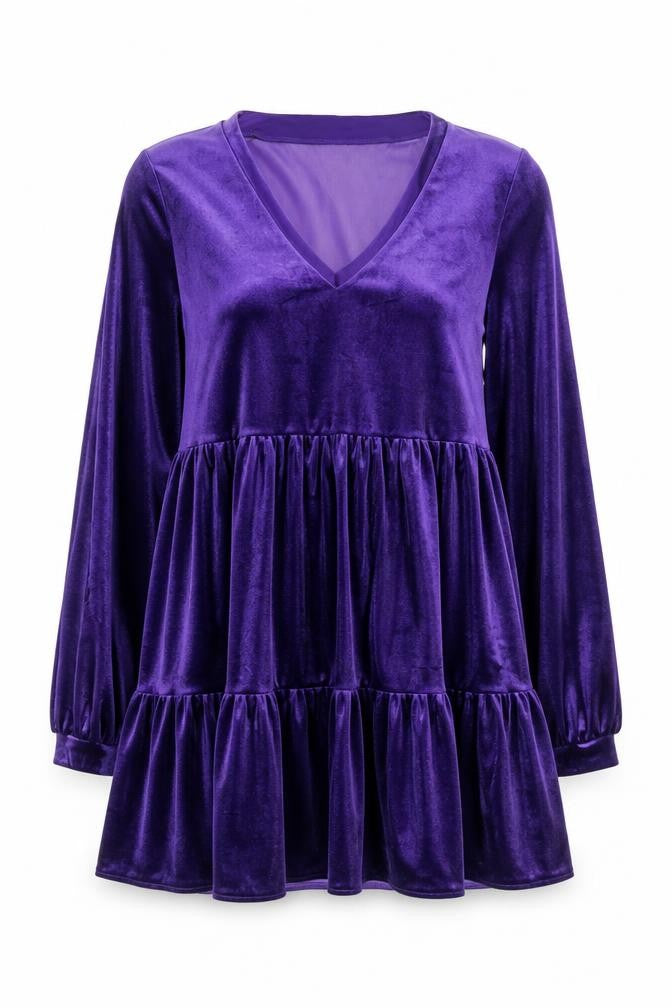 H&M Divided Women's Purple Velvet Swing Dress M