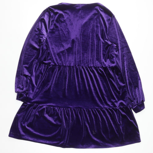 H&M Divided Women's Purple Velvet Swing Dress M