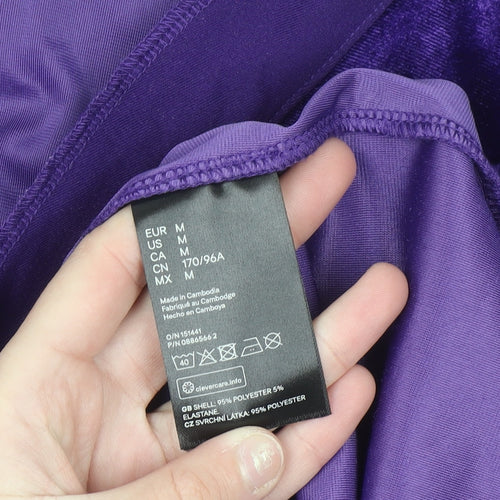 H&M Divided Women's Purple Velvet Swing Dress M