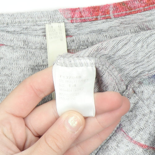 Stella Women's Grey Floral Pullover Jumper Size 14