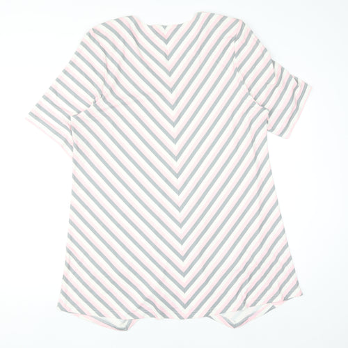 Mona Lisa Women’s Multicoloured V-Neck Striped Tunic Blouse Size 20