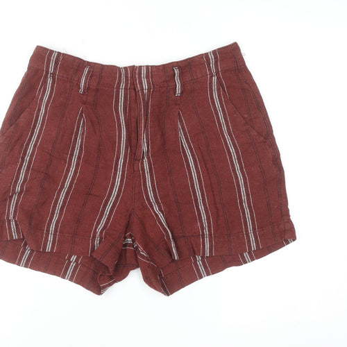 Sanctuary Brown Striped Linen Rayon Chino Shorts Size 27 Unisex