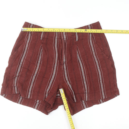 Sanctuary Brown Striped Linen Rayon Chino Shorts Size 27 Unisex