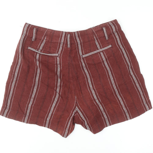 Sanctuary Brown Striped Linen Rayon Chino Shorts Size 27 Unisex