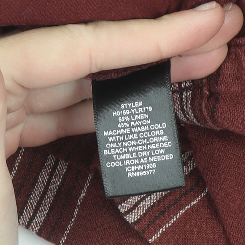 Sanctuary Brown Striped Linen Rayon Chino Shorts Size 27 Unisex