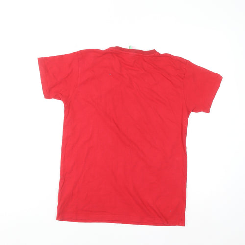 Força Portugal Boys Red Ronaldo Graphic T-Shirt 12-14 Years Cotton Casual