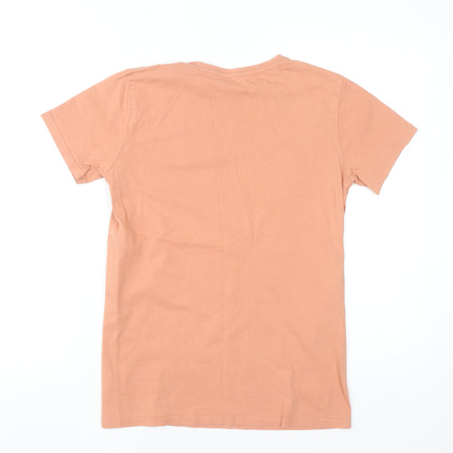 Dunnes Stores Men's Orange Brooklyn NYC Graphic Cotton T-Shirt XS