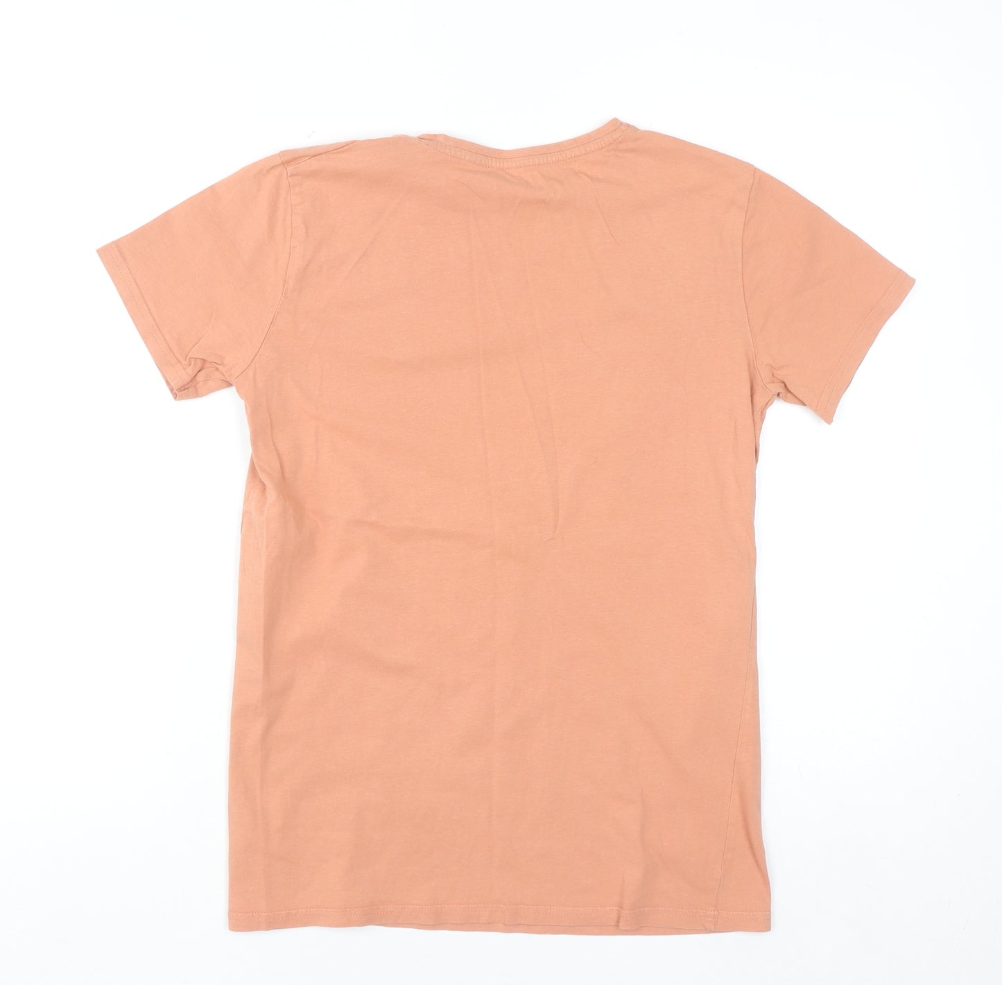 Dunnes Stores Men's Orange Brooklyn NYC Graphic Cotton T-Shirt XS