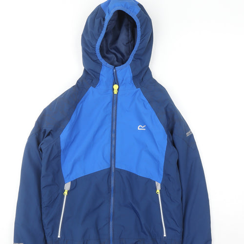Regatta Boys Blue Hooded Windbreaker Jacket 11-12 Years Waterproof Lightweight