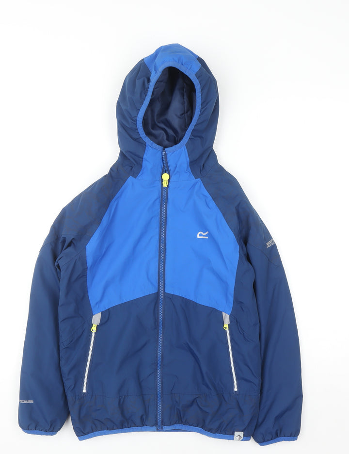 Regatta Boys Blue Hooded Windbreaker Jacket 11-12 Years Waterproof Lightweight