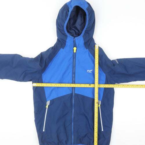 Regatta Boys Blue Hooded Windbreaker Jacket 11-12 Years Waterproof Lightweight