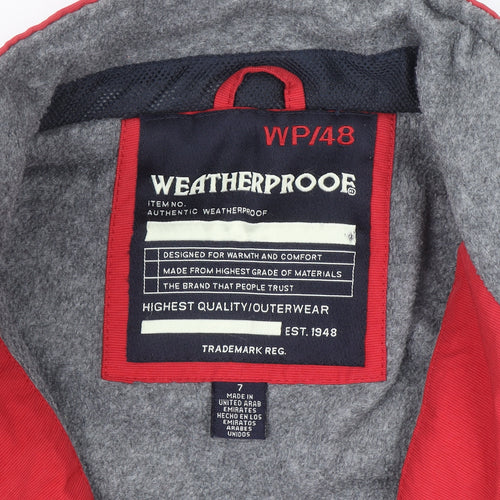 Weatherproof Boys Red Colourblock Lined Puffer Jacket 7 Years