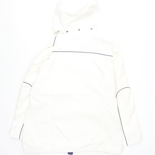 Saint James Women White Waterproof Hooded Parka Jacket Size 16