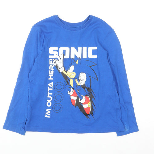 Sonic The Hedgehog Boys Blue Long Sleeve Graphic T-Shirt 6-7 Years