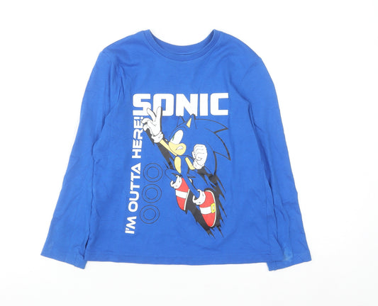 Sonic The Hedgehog Boys Blue Long Sleeve Graphic T-Shirt 6-7 Years