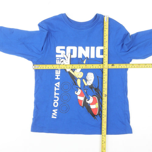 Sonic The Hedgehog Boys Blue Long Sleeve Graphic T-Shirt 6-7 Years