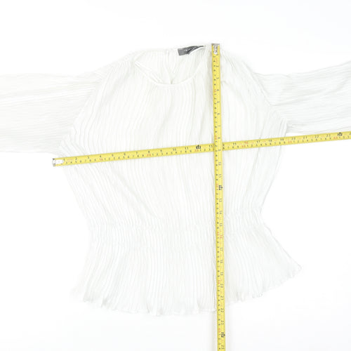 Primark Women’s White Long Sleeve Tunic Blouse Size 6