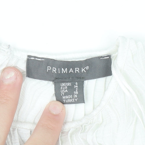 Primark Women’s White Long Sleeve Tunic Blouse Size 6