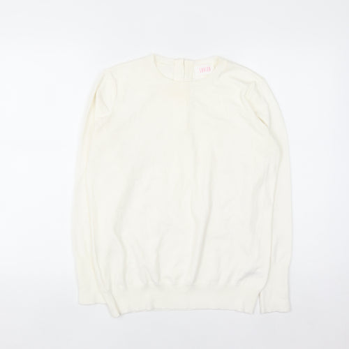 Savida Women Ivory Crew Neck Long Sleeve Pullover Jumper Size 12