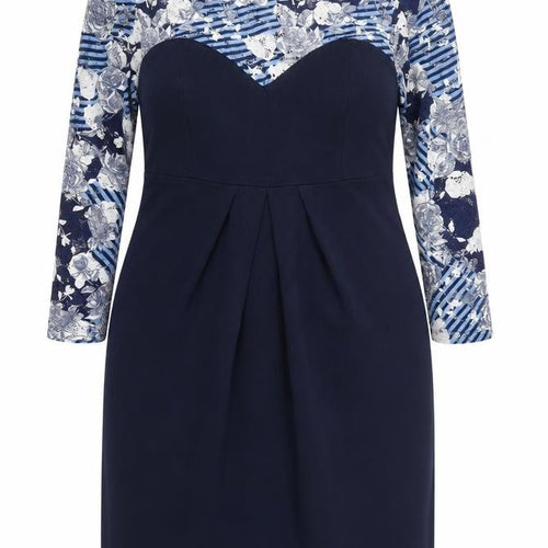 Happymum Blue Floral Lace Maternity Bodycon Dress L