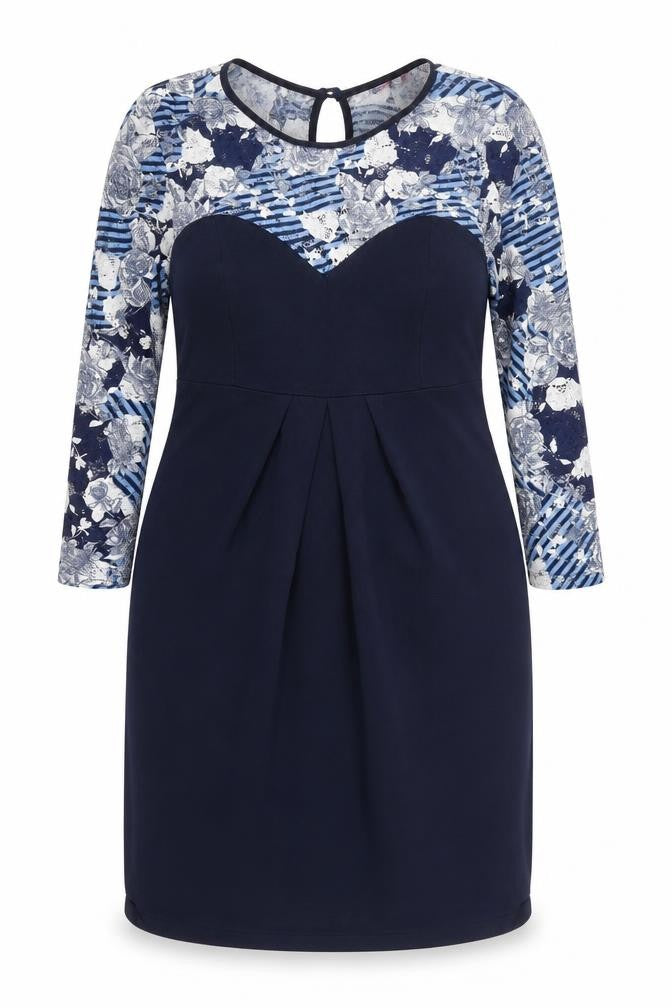 Happymum Blue Floral Lace Maternity Bodycon Dress L