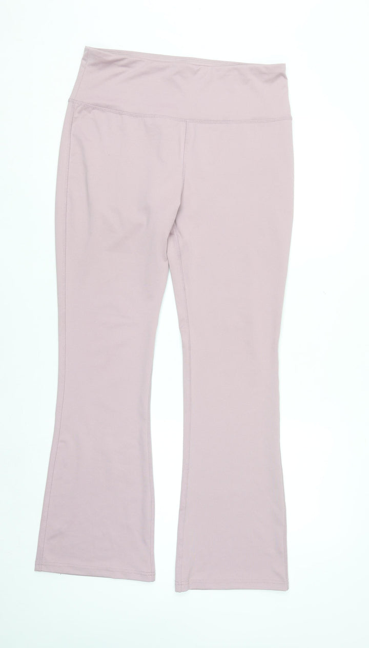 WORKOUT Women’s Pink Flared Activewear Trousers L Stretch Comfort