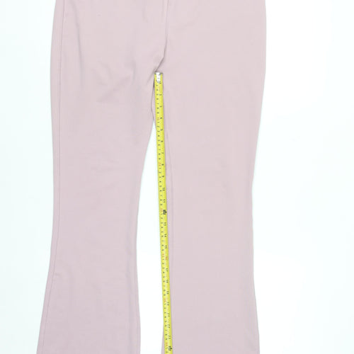 WORKOUT Women’s Pink Flared Activewear Trousers L Stretch Comfort