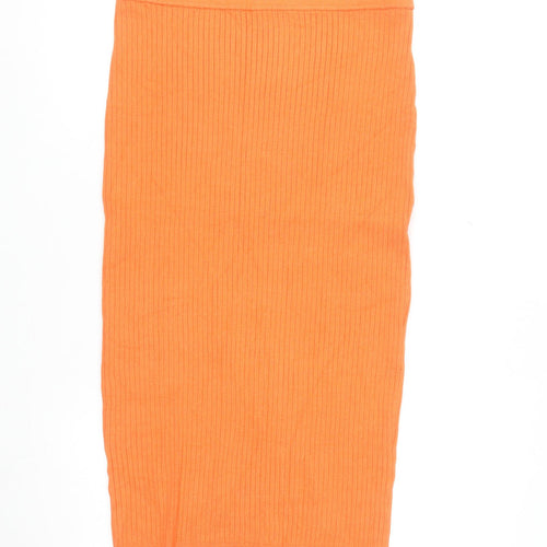 Michelle Keegan Women’s Orange Ribbed Knit Pencil Skirt Size 16
