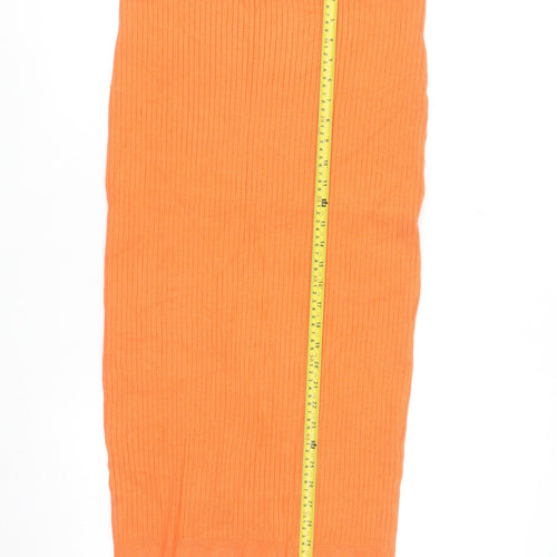 Michelle Keegan Women’s Orange Ribbed Knit Pencil Skirt Size 16