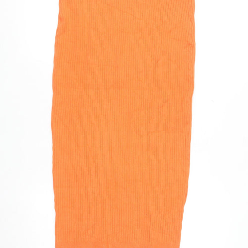 Michelle Keegan Women’s Orange Ribbed Knit Pencil Skirt Size 16
