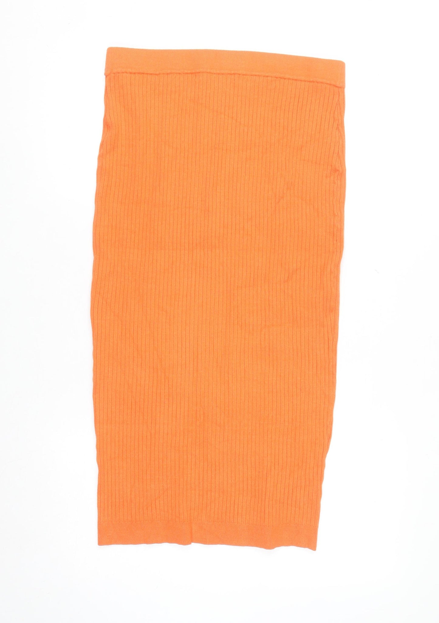 Michelle Keegan Women’s Orange Ribbed Knit Pencil Skirt Size 16