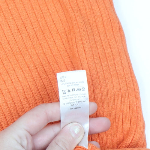 Michelle Keegan Women’s Orange Ribbed Knit Pencil Skirt Size 16