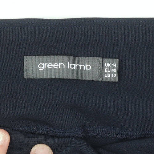 Green Lamb Womens Blue Size 14 Slim Stretch Trousers