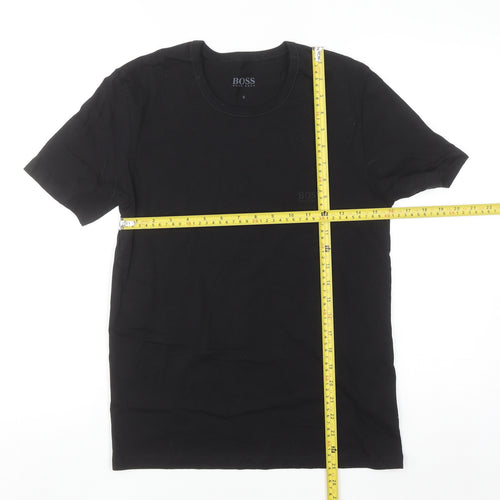 BOSS Men's Black Cotton Crew Neck Short Sleeve T-Shirt Size S