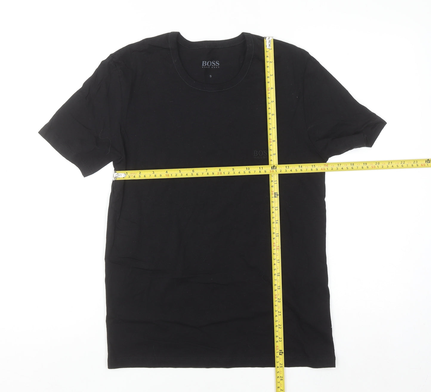 BOSS Men's Black Cotton Crew Neck Short Sleeve T-Shirt Size S