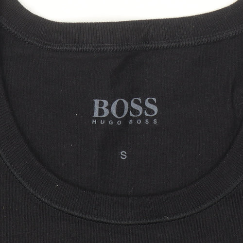 BOSS Men's Black Cotton Crew Neck Short Sleeve T-Shirt Size S