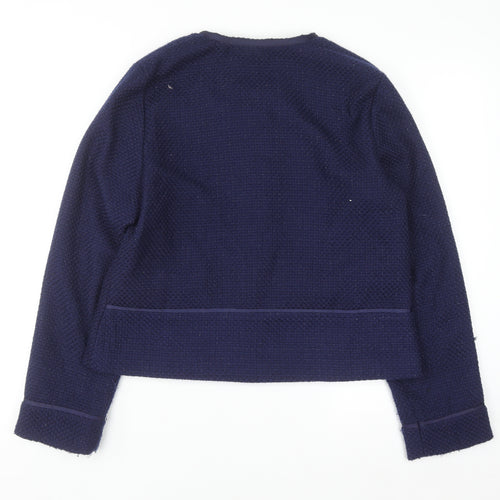 Mystify Women's Blue Tweed Zip Jacket Size 16 Lined Casual