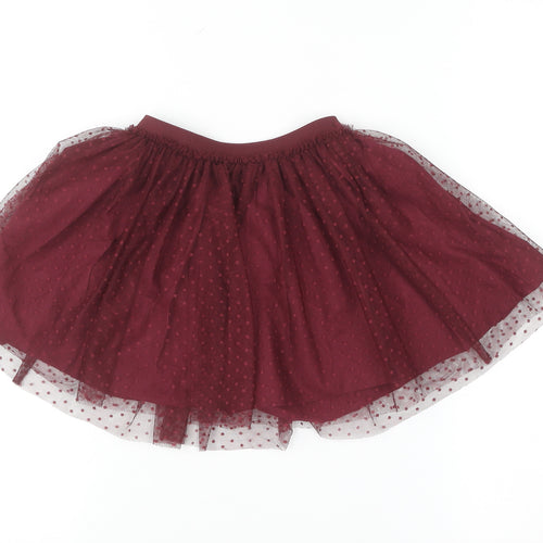 Next Girls Red Tutu Skirt 18-24 Months Party Polka Dot Lined Elastic Waist