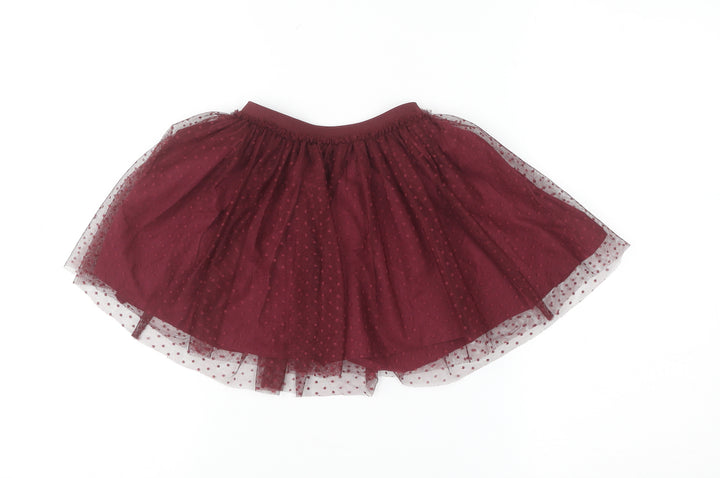 Next Girls Red Tutu Skirt 18-24 Months Party Polka Dot Lined Elastic Waist