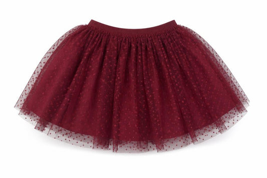 Front view of Next girls’ red tutu skirt 18-24 months party polka dot lined elastic waist