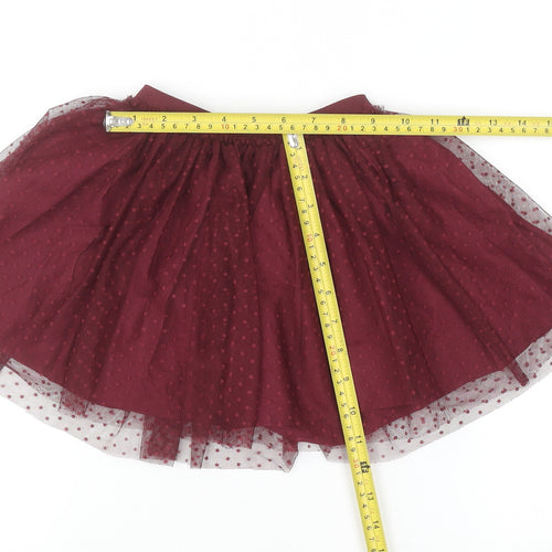 Next Girls Red Tutu Skirt 18-24 Months Party Polka Dot Lined Elastic Waist