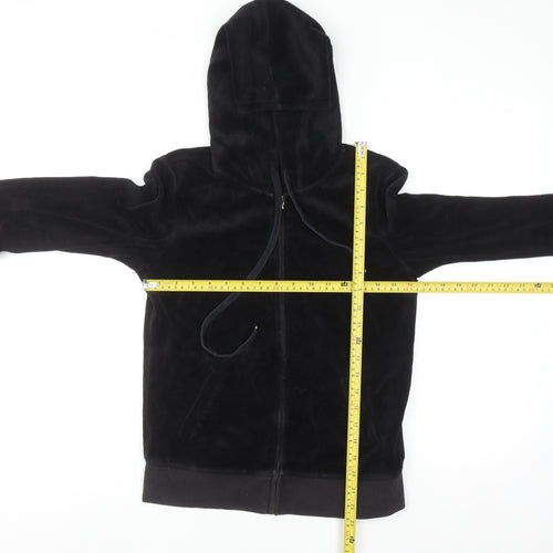 Juicy Couture Women's Black Velour Full Zip Hoodie Size M